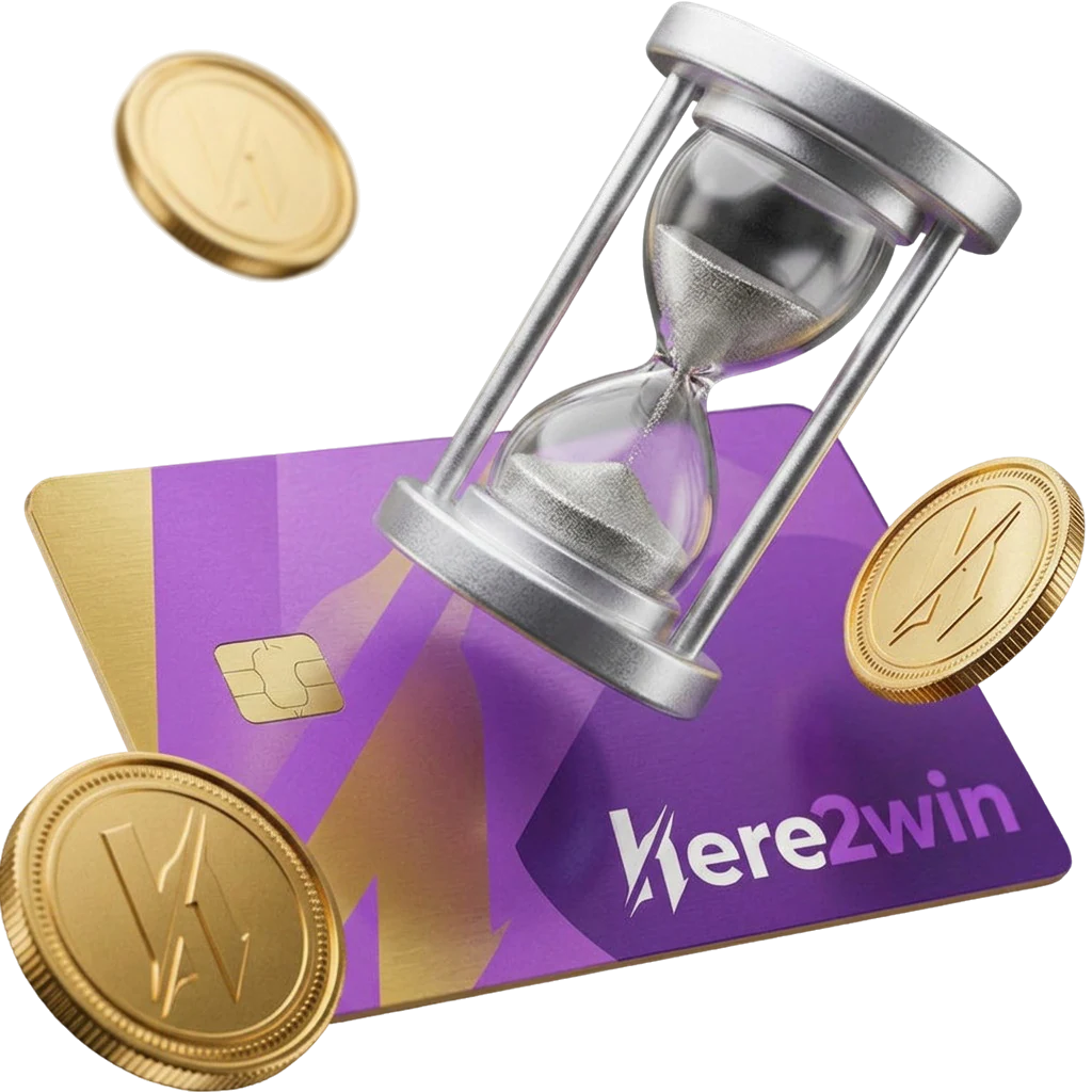 Silver hourglass resting on a bank card
